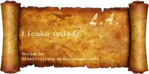 Licska Anikó névjegykártya